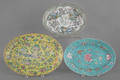 Three Chinese export porcelain oblong platters