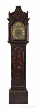 George II Japanned tall case clock mid 18th c