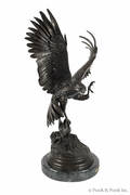 Patinated bronze falcon