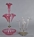 Victorian ruby glass epergne
