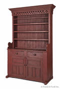 Canadian painted pine stepback cupboard early 19th c