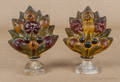 Pair of painted chalkware fruit garnitures 19th c