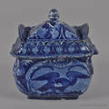 Historical blue Staffordshire Spread Wing Eagle sugar bowl 19th c