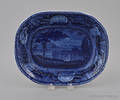 Historical blue Staffordshire Catskill Mountains Hudson River platter 19th c