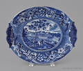 Historical blue Staffordshire Fairmount near Philadelphia undertray 19th c