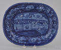 Historical blue Staffordshire Baltimore platter 19th c