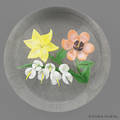 Randall Grubb floral paperweight with white