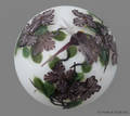Daniel Salazar snow white paperweight with a dragonfly and purple flowers