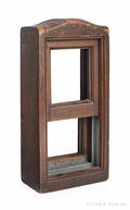Walnut salesman sample of a double hung window