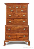 Pennsylvania or New Jersey Chippendale applewood chest on chest ca 1780