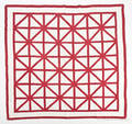 Pieced red and white quilt