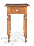 New England Sheraton tiger maple onedrawer stand