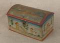 Continental painted pine dome lid box 19th c