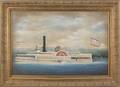 Contemporary oil on canvas portrait of a sidewheeler