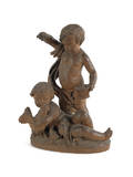 Terra cotta figure of two putti
