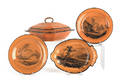 Four pieces of Davenport transfer decorated dinnerwares