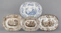 Four Staffordshire platters