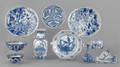Collection of blue and white export porcelain