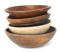 Four turned wood bowls