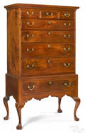 Pennsylvania Queen Anne walnut chest on frame ca 1770