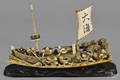 Japanese carved ivory boat late 19th c