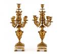 Pair of Louis XVI Style Bronze 5Light Candelabras
