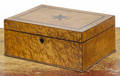 Birdseye maple dresser box ca 1830