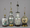 Four Chinese porcelain table lamps