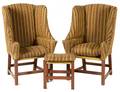 Pair of contemporary wing chairs