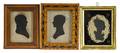 Three miniature silhouette portraits