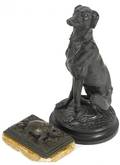 Bronze figure of a seated dog