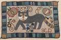 Contemporary hooked rug of a cat