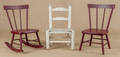 Three painted doll chairs