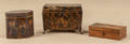 Faux tortoise shell painted tea caddy