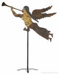 Painted sheet iron weathervane of the angel Gabriel