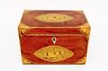 Mahogany Inlaid Tea Caddy with Cannon Motif