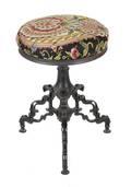 Victorian swivel stool with cast iron base