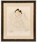 Chughtai Signed Watercolor Two Sisters