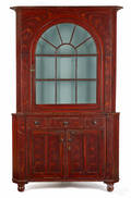 Pennsylvania painted twopart corner cupboard mid 19th c