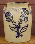 Pennsylvania threegallon stoneware crock 19th c