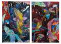Ford Crull Abstract Oil on Canvas Diptych 70x92