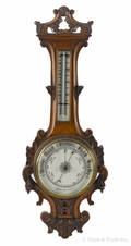 Victorian walnut barometer