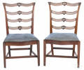 Pair of Philadelphia Chippendale mahogany ribbonback side chairs ca 1780