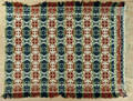 Lancaster County Pennsylvania red blue and green jacquard coverlet