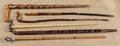 Six folk art canes