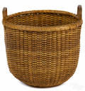 Nantucket half bushel basket with fixed heart form handles