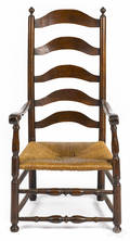 Delaware Valley fiveslat ladderback armchair ca 1800