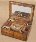 Brass inlaid sewing box