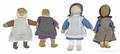 Four Amish dolls earlymid 20th c