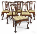 Set of five Philadelphia Chippendale mahogany dining chairs ca 1775